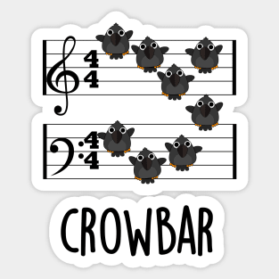 Crow Bar Funny Music Bid Pun Sticker